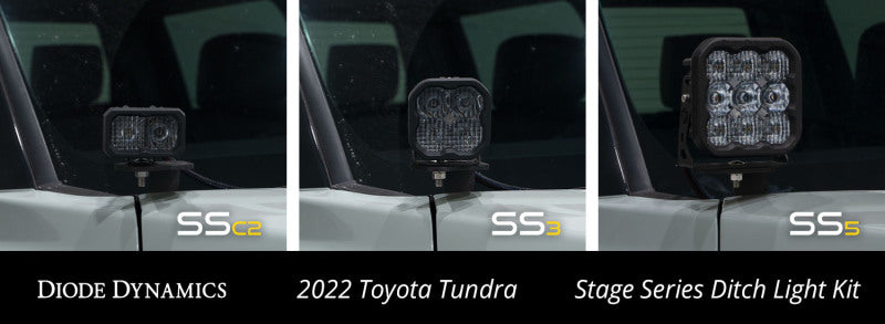 Diode Dynamics 2022 Toyota Tundra C2 Sport Stage Series Ditch Light Kit - White Combo