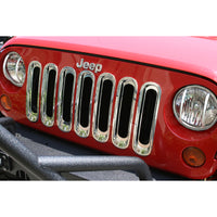 Thumbnail for Rugged Ridge Grille Inserts Chrome 07-18 Jeep Wrangler