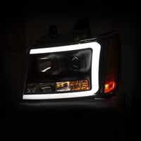 Thumbnail for ANZO 07-14 Chevy Tahoe Projector Headlights w/ Plank Style Design Black w/ Amber