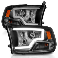 Thumbnail for ANZO 2009-2018 Dodge Ram 1500 Crystal Headlights w/ Light Bar Black Housing