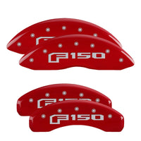 Thumbnail for MGP 4 Caliper Covers Engraved Front & Rear Red Finish Silver F-150 (2015)