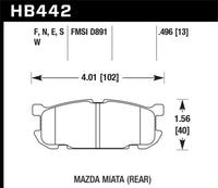 Thumbnail for Hawk 01-03 Mazda Miata 1.8L Base Pads Only Rear ER-1 Brake Pads