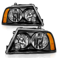 Thumbnail for ANZO 2003-2006 Lincoln Navigator Crystal Headlights Black