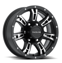 Thumbnail for Raceline 840 Arsenal 15x5in / 5x114.3 BP / 0mm Offset / 3.19mm Bore - Black & Machined Wheel