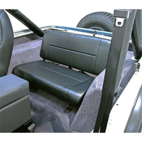 Thumbnail for Rugged Ridge Fixed Rear Seat Black 55-95 Jeep CJ / Jeep Wrangler