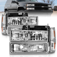 Thumbnail for ANZO 88-98 Chevrolet C1500 Crystal Headlights Chrome w/ Signal and Side Marker Lights