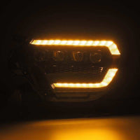 Thumbnail for AlphaRex 12-15 Toyota Tacoma NOVA LED Proj Headlights Plank Alpha Blk w/Activ Light/Seq Signal/DRL