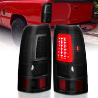 Thumbnail for ANZO 1999-2002 Chevy Silverado 1500 LED Taillights Plank Style Black w/Smoke Lens