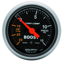 Thumbnail for Autometer Sport-Comp 52mm Electronic  Full Sweep 30 In Hg.-Vac./15 PSI Boost Gauge