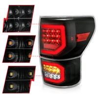 Thumbnail for ANZO 2007-2013 Toyota Tundra LED Taillights Plank Style Black w/Clear Lens