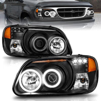 Thumbnail for ANZO 1995-2001 Ford Explorer Projector Headlights w/ Halo Black 1 pc
