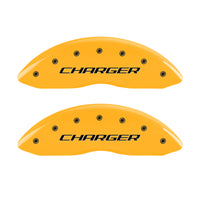 Thumbnail for MGP 4 Caliper Covers Engraved Front & Rear Block/Charger Yellow finish black ch