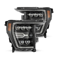 Thumbnail for AlphaRex 21-22 Ford F-150 NOVA LED Proj Headlights Plank Style Blk w/Activ Light/Seq Signal