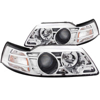 Thumbnail for ANZO 1999-2004 Ford Mustang Projector Headlights Chrome