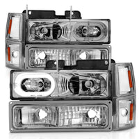 Thumbnail for ANZO 88-98 Chevrolet C1500 Crystal Headlights Chrome Housing w/ Signal and Side Marker Lights