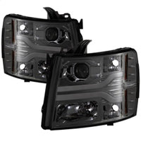 Thumbnail for Spyder Chevy Silverado 1500 07-13 Version 3 Projector Headlights - Smoke PRO-YD-CS07V3-LBDRL-SM