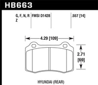 Thumbnail for Hawk 10 Hyundai Genesis Coupe (Track w/ Brembo Brakes) HP+ Autocross 14mm Rear Brake Pads