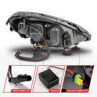 Thumbnail for ANZO 05-13 Chevrolet Corvette Projector Headlights w/switchback & Sequential LED - Black Amber