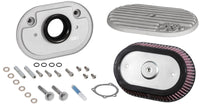 Thumbnail for K&N Street Metal Intake System Side Draft Dyna/Softail Silver Intake System-Harley Davidson