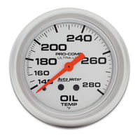 Thumbnail for Autometer Ultra-Lite 66.7mm Mechanical 140-280 Degree F Oil Temperature Gauge w/ 6in Tubing