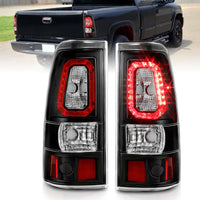 Thumbnail for ANZO 2003-2006 Chevy Silverado 1500 LED Taillights Plank Style Black w/Clear Lens