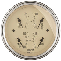 Thumbnail for AutoMeter Gauge Kit 2 Pc. Quad & Speedometer 3-3/8in. Antique Beige