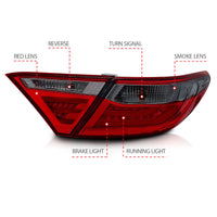 Thumbnail for ANZO 2015-2016 Toyota Camry LED Taillights Smoke