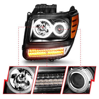 Thumbnail for ANZO 2007-2012 Dodge Nitro Projector Headlights w/ Halo Black (CCFL) G2