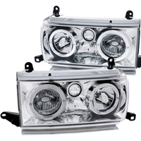 Thumbnail for ANZO 1991-1994 Toyota Land Cruiser Crystal Headlights w/ Halo Chrome