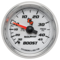 Thumbnail for Autometer C2 52mm 30 In Hg-Vac/45 PSI Mechanical Vacuum/Boost Gauge