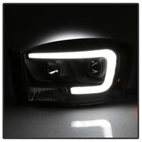 Thumbnail for Spyder Dodge Ram 1500 06-08 V2 Projector Headlights - Light Bar DRL - Black (PRO-YD-DR06V2-LB-BK)