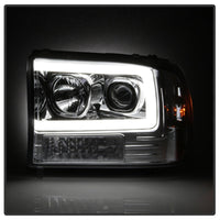 Thumbnail for Spyder 99-04 Ford F-250 Super Duty Light Bar Projector Headlights - Chrome (PRO-YD-FF25099V2-LB-C)
