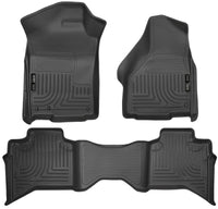 Thumbnail for Husky Liners 09-12 Dodge Ram 1500 Quad Cab WeatherBeater Black Front & Second Seat Floor Liner