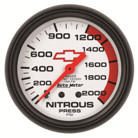 Thumbnail for AutoMeter Gauge Nitrous Pressure 2-5/8in. 2000PSI Mechanical Chevy Red Bowtie White