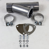 Thumbnail for Granatelli 2.0in Aluminized Mild Steel Manual Exhaust Cutout w/Slip Fit/Band Clamp