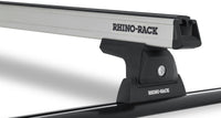 Thumbnail for Rhino-Rack 19-21 Ford Ranger 4 Door Pick Up Heavy Duty RLT600 Track Mount 2 Bar Roof Rack - Silver