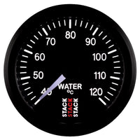 Thumbnail for Autometer Stack 52mm 40-120 Deg C 1/8in NPTF Male Pro Stepper Motor Water Temp Gauge - Black