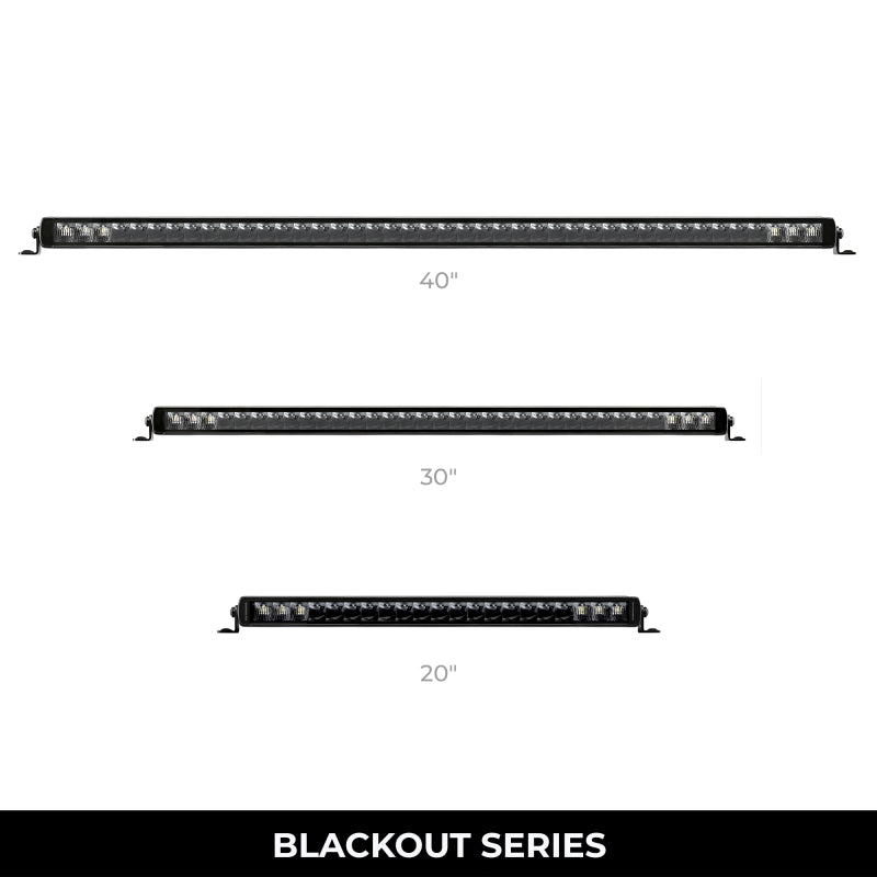 Go Rhino Xplor Blackout Series Sgl Row LED Light Bar (Side/Track Mount) 39.5in. - Blk