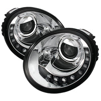 Thumbnail for Spyder Volkswagen Beetle 1998-2005 Projector Headlights DRL Chrome PRO-YD-VB98-DRL-C