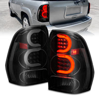 Thumbnail for ANZO 2002-2009 Chevrolet Trailblazer LED Tail Lights w/ Light Bar Black Housing Smoke Lens