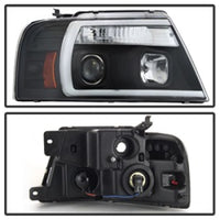 Thumbnail for Spyder 04-08 Ford F-150 Projector Headlights - Light Bar DRL - Black PRO-YD-FF15004V2-LB-BK
