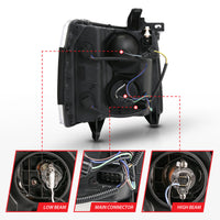 Thumbnail for ANZO 2007-2013 Chevy Silverado 1500 Projector Plank Style Chrome Amber