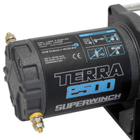 Thumbnail for Superwinch 2500 LBS 12V DC 3/16in x 40ft Steel Rope Terra 2500 Winch - Gray Wrinkle