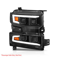 Thumbnail for ANZO 19-22 Chevrolet Silverado 1500 LED Proj HL w/Lgt Bar SwBk Seq. Blk w/In. Light - Passenger Side