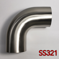 Thumbnail for Stainless Bros 1.75in SS321 90 Deg Mandrel Bend Elbow - 1D Radius (Leg)