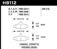 Thumbnail for Hawk 1990-1990 Chevy Camaro Iroc-Z (w/Heavy Duty Brakes) HPS 5.0 Rear Brake Pads