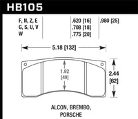 Thumbnail for Hawk DTC-80 Brembo/Alcon 25mm Race Brake Pads
