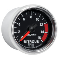 Thumbnail for Autometer GS 2 1/16in. 1600PSI Nitrous Fuel Pressure Gauge