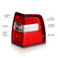 Thumbnail for ANZO 07-17 For Expedition LED Taillights w/ Light Bar Chrome Housing Red/Clear Lens
