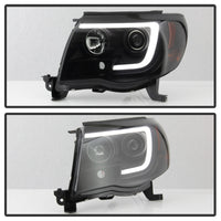 Thumbnail for Spyder 05-11 Toyota Tacoma Ver 2 Proj Headlights - Light Bar DRL - Black Smoke PRO-YD-TT05V2-LB-BSM